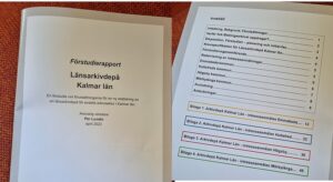Framsida och innehållsförteckning till förstudie om länsarkiv med depå Kalmar län